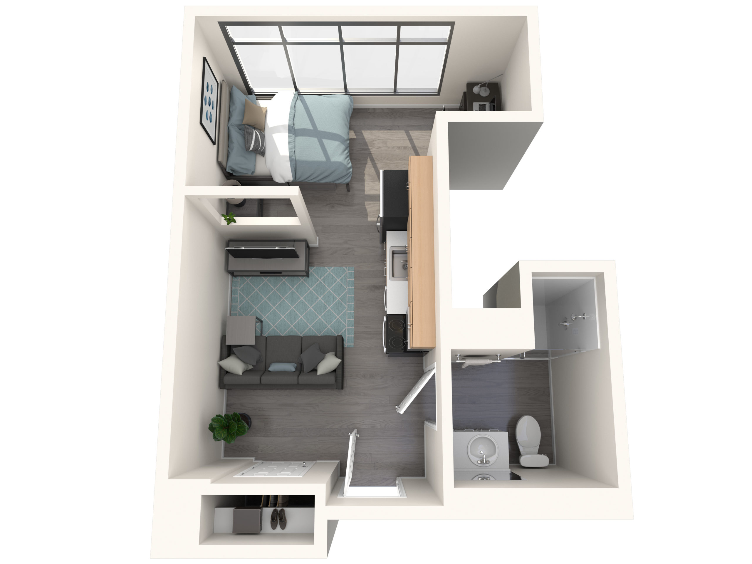 1-Bedroom Convertible Apartment