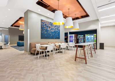 Open 24/7, this space includes seating, games, and vending for study breaks or downtime.